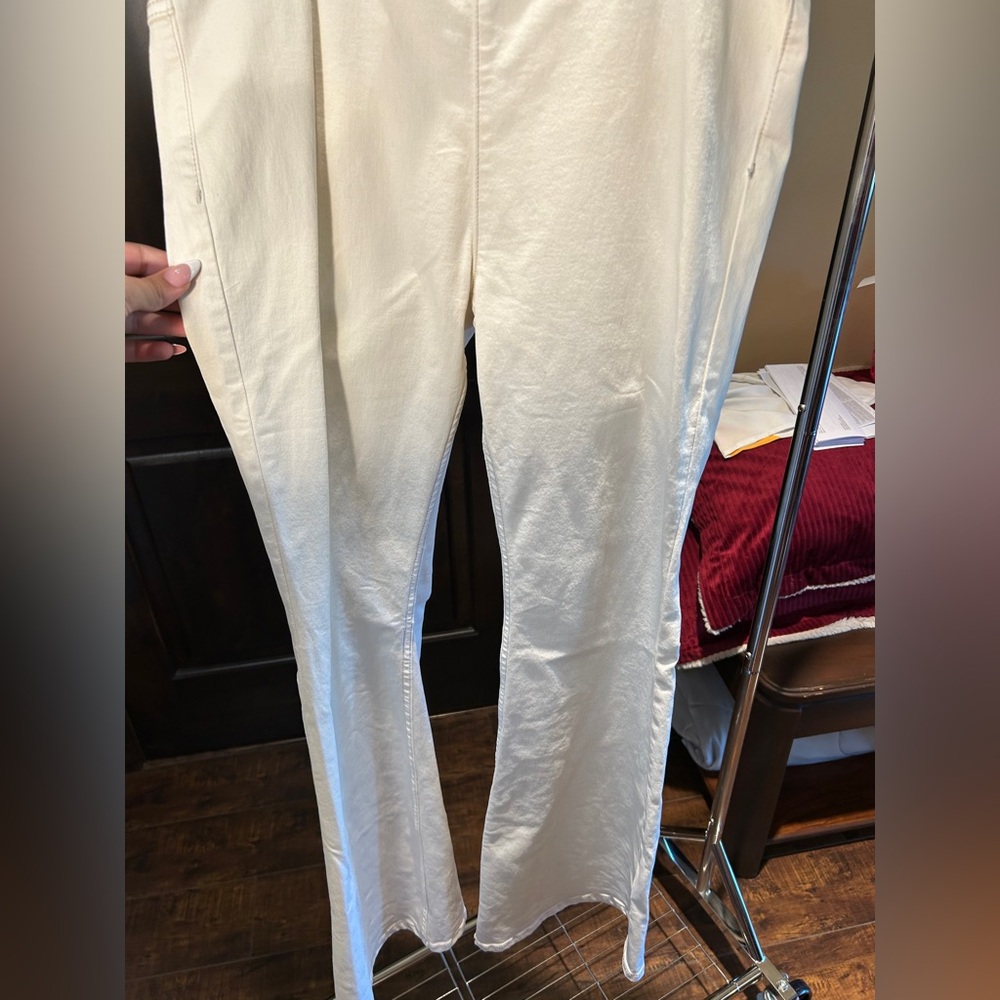 Free People cream bootcut pull on jeans